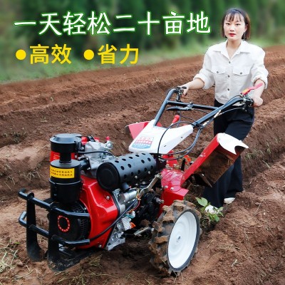 四驅(qū)微耕機(jī)小型直連柴油耕地開(kāi)溝農(nóng)用耕田起壟犁地神器新式旋耕機(jī)
