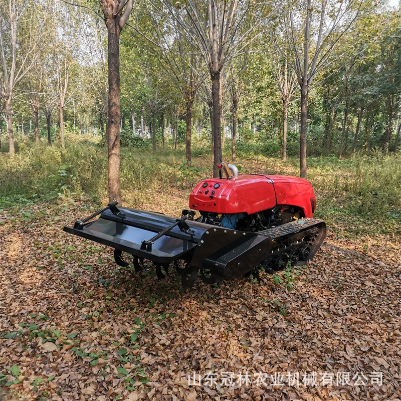 果園自走式履帶微耕機遙控智能農用松土機36馬力大棚小型耕地機