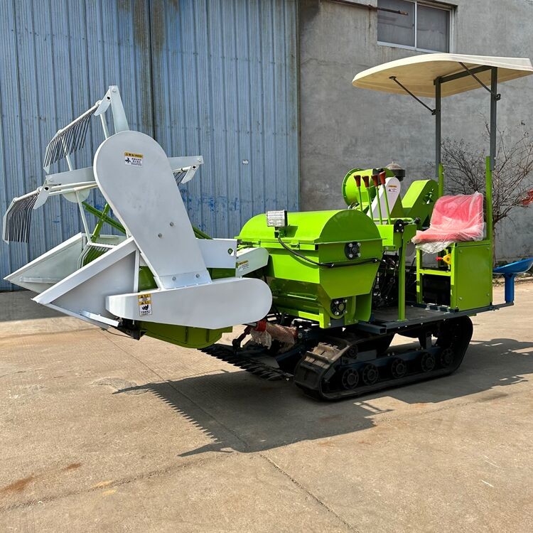 小麥水稻黃豆收割機 履帶式水稻聯合收獲機 家用全自動收稻谷機